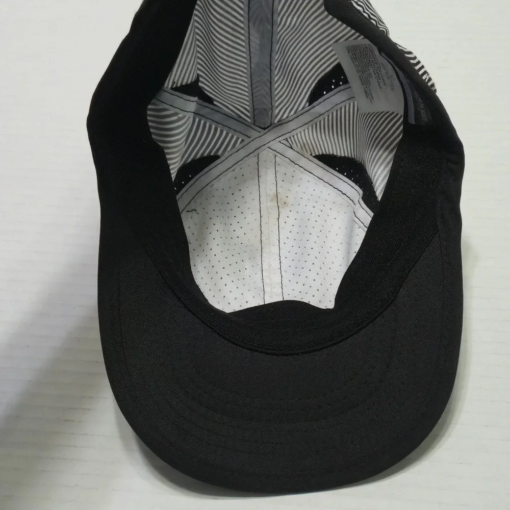 Nike Kids Featherlight Dri-Fit Baseball Cap‎ Hat 4-7 Black White Stripe Swoosh